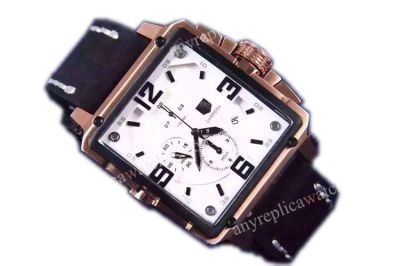 New 2016 Tag Heuer Carrera Rose Gold White Chronograph Square watch